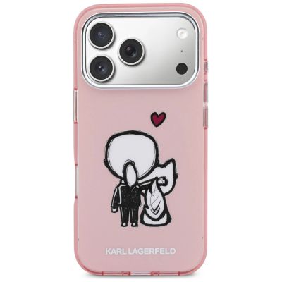 3. Karl Lagerfeld Karl & Choupette Back MagSafe Case for iPhone 17 Pro - Pink