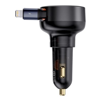 5. Baseus Enjoyment Pro USB-C (Female) / Lightning (Male) 60W Car Charger - Black