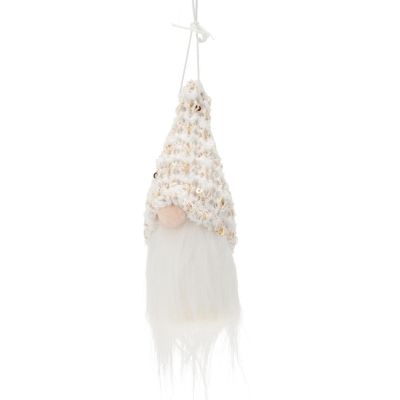 11. DECORATIVE PENDANT SANTA CLAUS 11CM WHITE SEQUINS