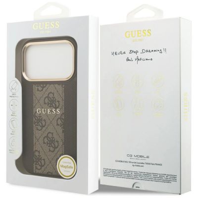 8. Guess 4G Stripe MagSafe case for iPhone 17 Pro - brown