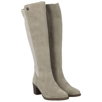 4. Women's leather insulated high-heeled boots, beige, Rieker Y2050-60