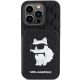 3. Karl Lagerfeld Saffiano Cardslots and Stand Monogram Choupette Case for iPhone 15 Pro - Black