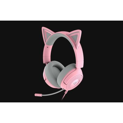 Razer Gaming Headset Kraken Kitty V3 X, Wired, Over-Ear, Microphone, Quartz