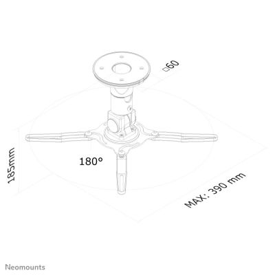 10. Neomounts BEAMER-C50 Ceiling Projector Mount, Black