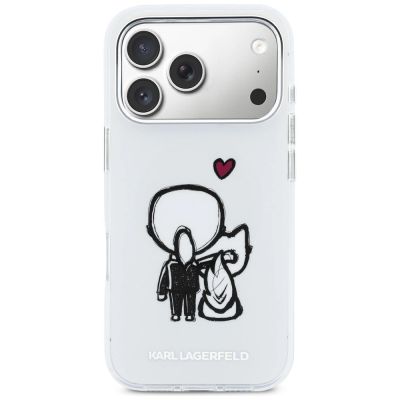 3. Karl Lagerfeld Karl & Choupette Back MagSafe Case for iPhone 17 Pro Max - Clear