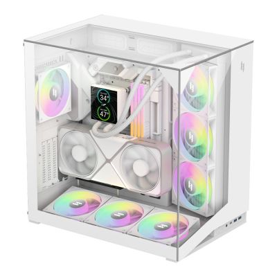 3. GameMax NEX C56 VC WH Midi Tower Computer Security & Mounts White