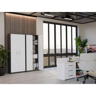 3. CLOSED SHELVING OLIV 2D ANTHRACITE/WHITE SET
