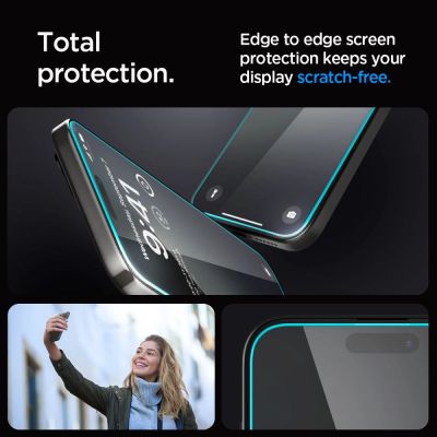 9. Spigen Glas.tR EZ Fit tempered glass for iPhone 15 Pro Max - 2 pcs.