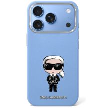 Karl Lagerfeld Smooth Ikonik Sketch MagSafe case for iPhone 18 Pro / 17 Pro - light blue