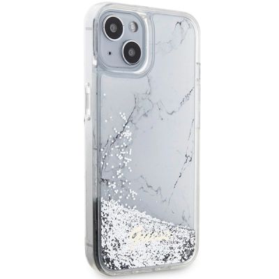 4. Guess Liquid Glitter Marble case for iPhone 14 - white