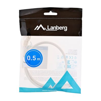 8. Patchcord U/UTP Lanberg PCU6-10CC-0050-W (RJ45 - RJ45; 0.50m; UTP; cat. 6; white)
