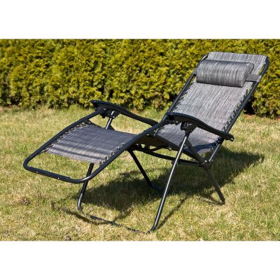 4. FOLDABLE GARDEN CHAIR MULTIFUNCTIONAL 175X52/65X107CM GRAY