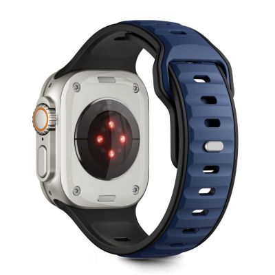 2. Tech-Protect IconBand Line Strap for Apple Watch 44 / 45 / 46 / 49 mm - Black and Navy Blue