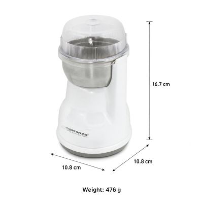 7. Esperanza Lungo EKC002W coffee grinder (160W; impact; white)
