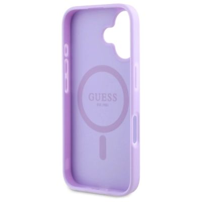 7. Guess Saffiano Peony Classic Logo MagSafena iPhone 16 Plus Case - Purple