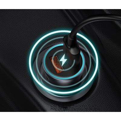 15. Baseus Golden Contactor Pro fast car charger USB Type C / USB 40 W Power Delivery 3.0 Quick Charge 4+ SCP FCP AFC + USB Type C cable - Lightning blue (TZCCJD-03)
