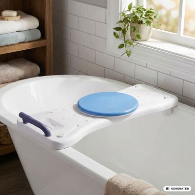 12. 2-in-1 bathtub bench with rotating disc