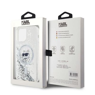 8. Karl Lagerfeld Liquid Glitter Choupette Head MagSafe Case for iPhone 12 / 12 Pro - Transparent
