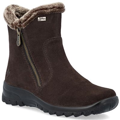 7. Rieker L7162-25 Waterproof Insulated Leather Women's Ankle Boots Dark Brown