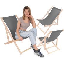 CLASSIC GRAY WOODEN DECK CHAIR