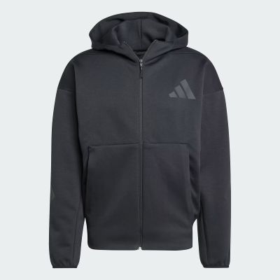 New Adidas ZNE Full-Zip Hooded Men's Black Hoodie - JE7538