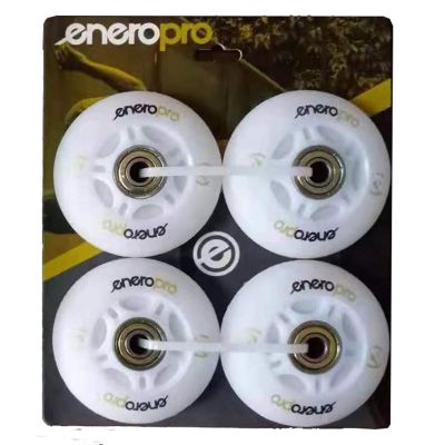 4. ENERO PRO PU ROLLER SKATE WHEELS 64 MM 4 PCS WITH ABEC 7 LED BEARINGS