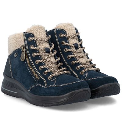 4. Waterproof comfortable navy leather lace-up boots Rieker L7701-14