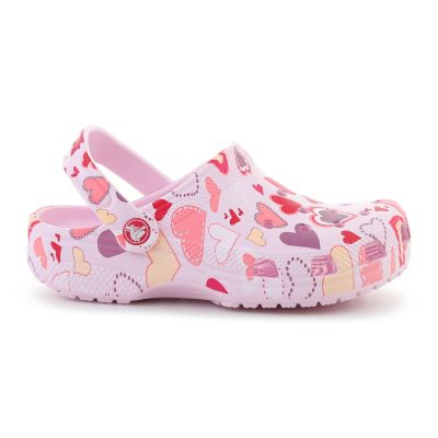 6. CROCS CLASSIC VDAY CLOG KIDS PINK MILK/HEARTS 209754-7CI