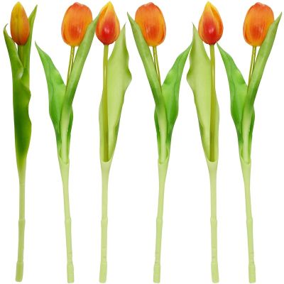 25. BOUQUET OF 7 ORANGE TULIPS 31 CM LIFE-LIKE SPRING DECORATION