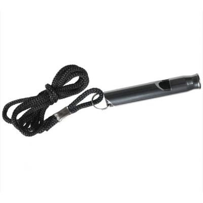 Survival Whistle - Aluminum - Black