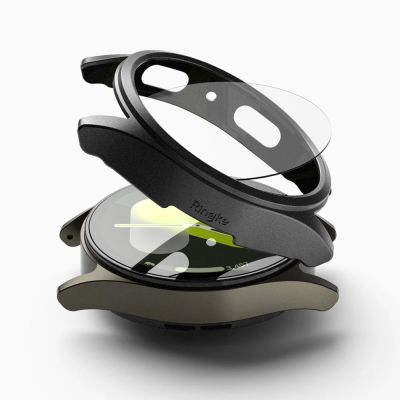 2. Ringke Slim & Tempered Glass Case + Glass Set for Samsung Galaxy Watch 7 44mm - Black