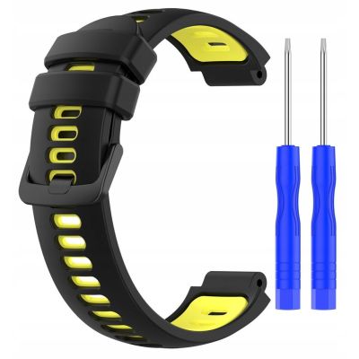 Silicone strap for Garmin G02 - black and yellow