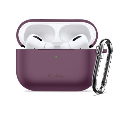 3. Tech-Protect Silicone Hook Case for Apple AirPods 3 – Burgundy
