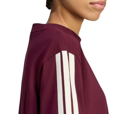 5. adidas Essentials 3-Stripes Boyfriend Women’s T-Shirt Burgundy KX0793