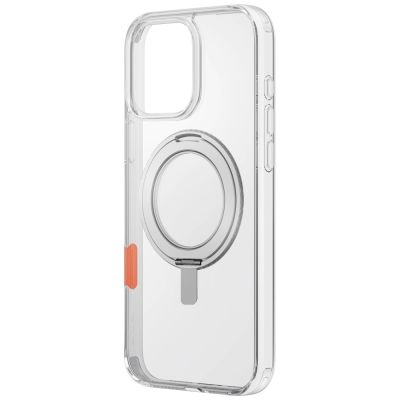 3. Uniq Swivix 360 Rotating Kickstand Case for iPhone 16 Pro Max - Transparent