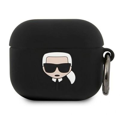 Karl Lagerfeld Silicone Ikonik AirPods Cover for AirPods 3 - Black