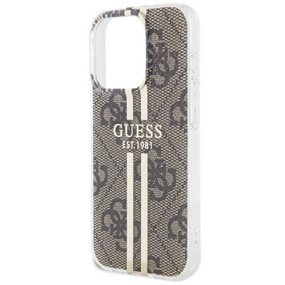 6. Guess IML 4G Gold Stripe case for iPhone 15 Pro - brown