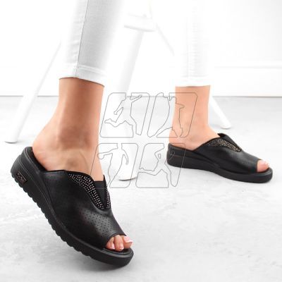 5. Filippo W PAW536 black leather wedge mules