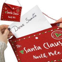 CHRISTMAS ENVELOPE LETTER TO SANTA CLAUS FELT 26x16CM SANTA CLAUS
