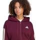 4. Women's adidas Essentials 3-Stripes Full-Zip Burgundy Sweatshirt KX0785