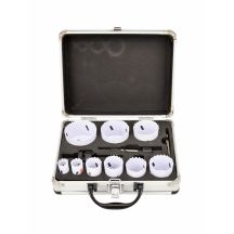 AWTOOLS BIMETAL HOLE SAWS SET 19-64mm 13 pcs BLACK LINE METAL CASE