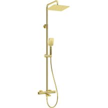 Rain shower with thermostatic bathtub mixer