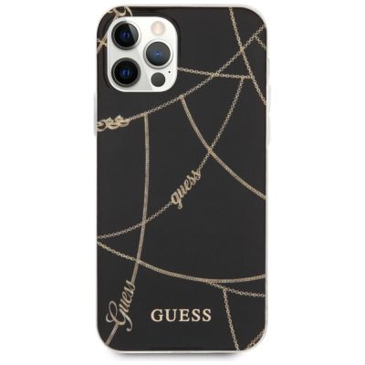 3. Guess Gold Chain Collection iPhone 12 Pro Max 6.7" Case - Black