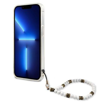5. Guess GUHCP13LKPSWH iPhone 13 Pro / 13 6.1" Transparent Hardcase White Pearl