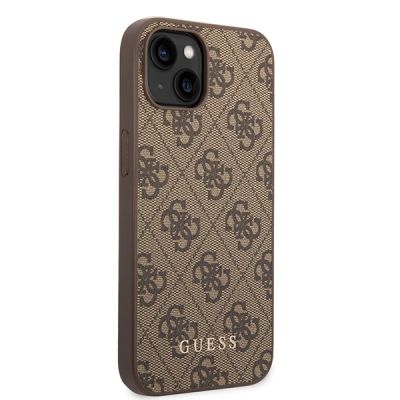 4. Guess GUHCP15MG4GFBR iPhone 15 Plus 6.7" brown/brown hard case 4G Metal Gold Logo