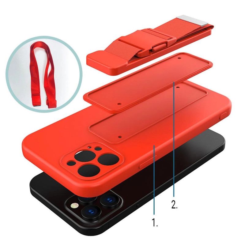 6. Rope case Gel Lanyard Cover Chain Purse Lanyard Xiaomi Redmi Note 10 5G / Poco M3 Pro blue