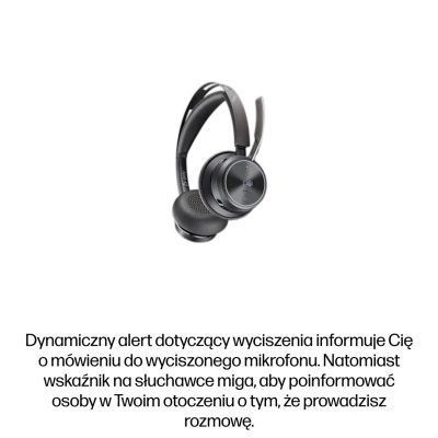 347. POLY Voyager Focus 2 Microsoft Teams Certified USB-CC Headset + USB-C/A Adapter + Charging Cradle