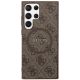 3. Guess 4G Collection Leather Metal Logo MagSafe Case for Samsung Galaxy S24 Ultra - Brown