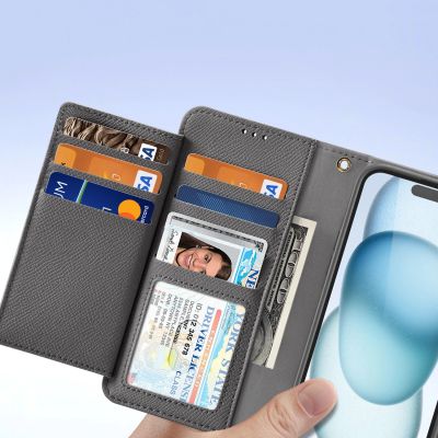 8. Dux Ducis Lawa Leather Case for iPhone 15 - Gray