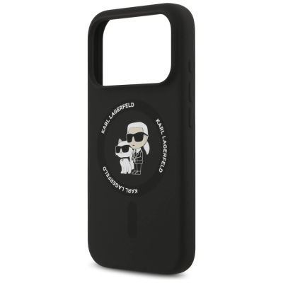 6. Karl Lagerfeld Silicone Karl&Choupette Ring MagSafe Case for iPhone 18 Pro Max / iPhone 17 Pro Max - Black